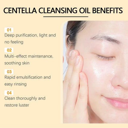 Centella Asiatica Lightweight Makeup Remover Oil - Refreshing and Gentle Cleansing for Face and Lips, Eye and Lip Makeup Remover