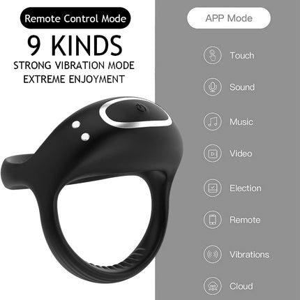 Vibrating Cock Ring for Men Silicone Penis Rings Intense Vibration Mens Vibrator Longer Harder Stronger Erection Adult Sex Toys