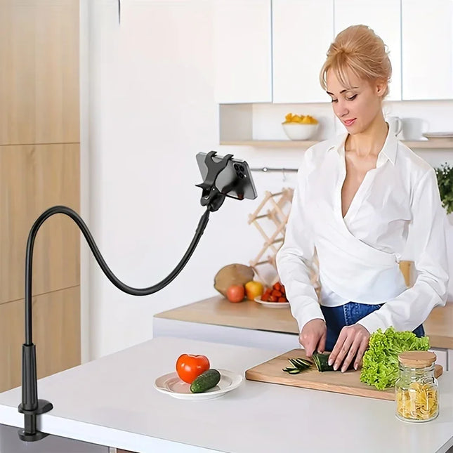 Lazy Bedside Desktop Mobile Phone Clamp Bracket Flexible Long Arm Gooseneck Lazy Person Bracket With Handle Overhead Live Bracket