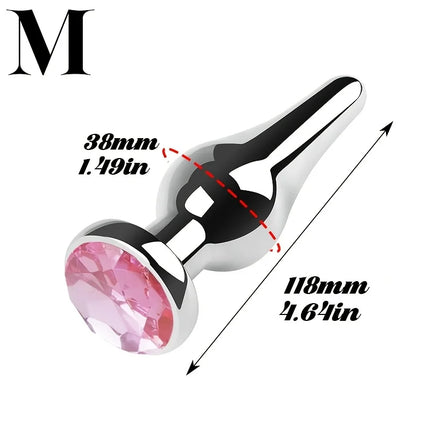 Tapered Anal Plug Anal Trainer Kit, Metal Jeweled, Fetish Jewelry Butt Plug Anal, Sex Toys Women Men Couples Lover