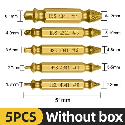 TOOLEYE Damaged Screw Extractor Set Center Drill Bit Set Woodworking Tools Broken Bolt Extractor Bolts Screws Remover Extractor