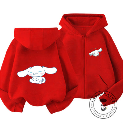 Cinnamoroll 2026 Kawaii Zipper Hoodie 3-14Y Kids Autumn Winter Cute Cartoon Street Hot Fashion Outdoor Casual Trendy Warm