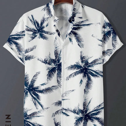 Hawaiian Shirt Man Print Casual Thin Beach Slim Fashion Shirt High Quality Luxury Black Social Vintage Funny Oversized Clothes