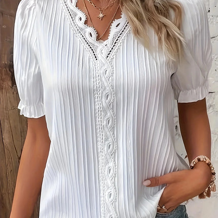 Plus Size Spring and summer new  short sleeved elegant and fashionable women's top