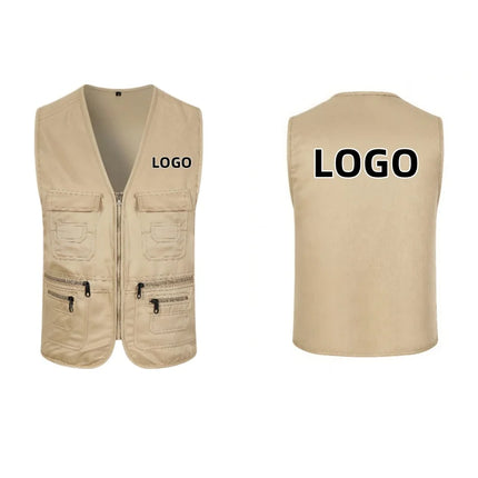 Men's Multi Pocket Tank Top Summer Men American Tactical Hiking Fishing Photography Director Mesh Sleeveless Outdoor Jacket Vest