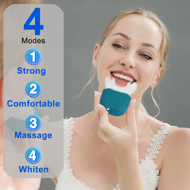 Adult U-shaped Automatic Toothbrush 360° Full Mouth Whitening Wireless Charging Waterproof Ultrasonic Electric Toothbrush