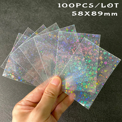 100pcs/Lot Heart-shaped Foil Laser Top Loading TCG Card Sleeves YGO Board Game  Photo Protector Trading Cards Shield Cover