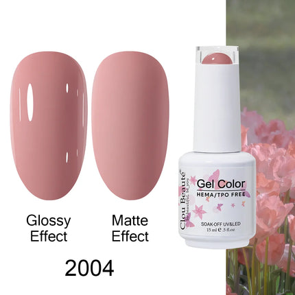 Clou Beaute 15ml HEMA TPO FREE Color Gel Nail Polish Nude Pink Red Green Collection Nail Gel Polish Glitter Soak Off UV LED Gel