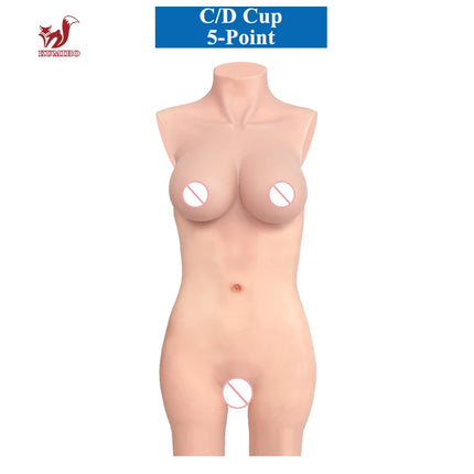 KUMIHO C D Cup 3-Point Bodysuit Cosplay Sissy Silicone Fake Vagina Breast Forms Boobs Silicon Body For Crossdresser Drag Queen