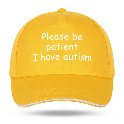 Please Be Patient I Have Autism Cap Baseball Cap Hat Outdoor Fish Women Printed Czapka Bonnet Spring Casual mens cap