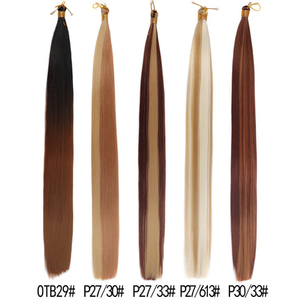 30inch Straight Hair Extensions 150g Bone Straight Braiding Hair Soft Synthetic Bundles Crochet Braids Hair Bundles for Braiding