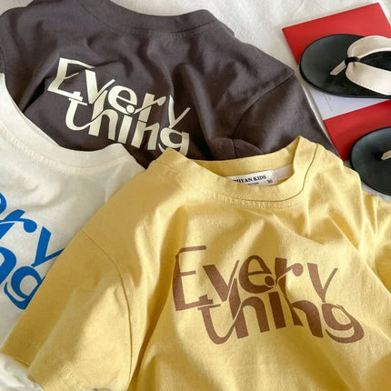 2025 Summer Baby Cute Letter Print T-Shirts for Boys Girls Children Short Sleeve T-Shirts Infant Kids Loose Casual Top Clothes