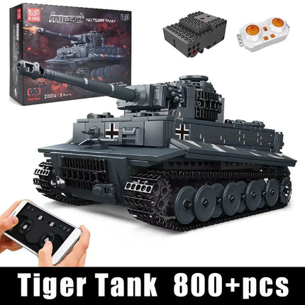 Mould King 20014 Technical Tank Toys The Remote Control Tiger Tank Building Block Assembly Tank Brick Set Kids Christmas Gift