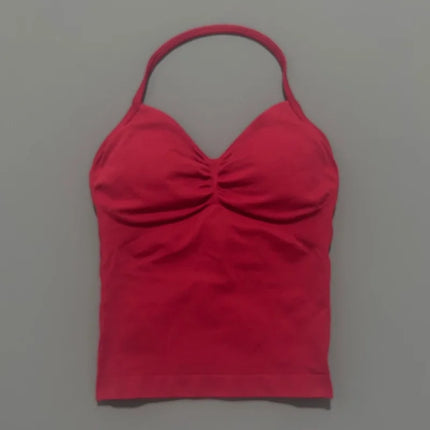HISTELLO Impact Longline Strappy Top Sports Yoga Vest Women Fitness Tank Top Gym Beautiful Open Back Bra Running Workout Halter