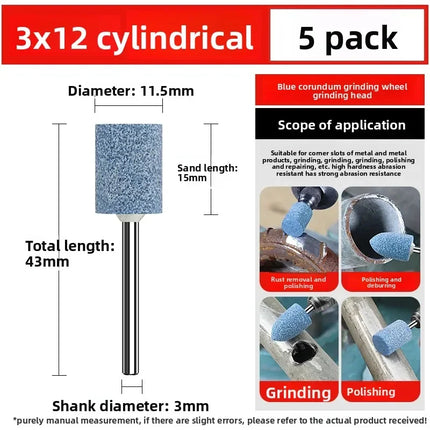 Small grinding wheel grinding head Blue corundum 3mm metal rust removal polishing electric grinding head