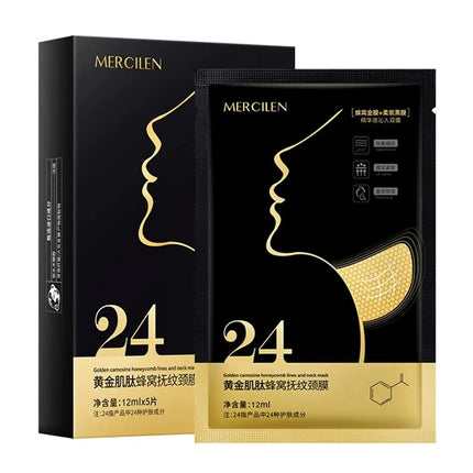 Honeycomb Neck Mask Golden Moisturizing Neck Pads, Firming & Lifting Treatment Neck Masks Beauty Necks Skin Care Products