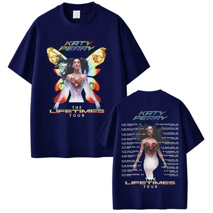 The Lifetimes World Tour T-shirt Katy Perry Merch T Shirt Oversize Y2k Women Men Causal Cotton Short Sleeve Harajuku Streetwear