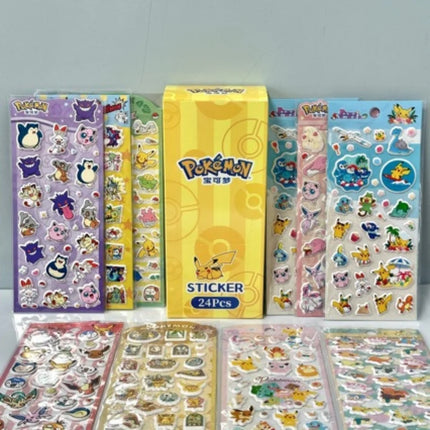 Genuine Pokemon Puffy Foam Stickers Anime Cartoon Pikachu Eevee 3D Decals for Girls Gifts Scrapbooking Phone Notebook Decor