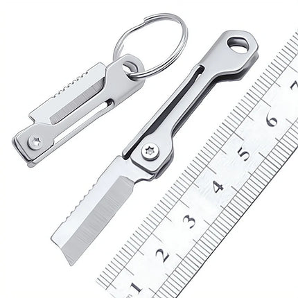 1PC Stainless Steel Mini Folding Pocket Tool Keychain Multi-Function for Outdoor Camping EDC