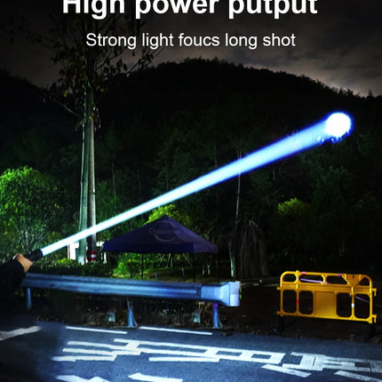 780000000LM Super Powerful Flashlight Rechargeable LED Tactical Torch  Ultra Bright Long Range 6000M Lantern Outdoor With Stand