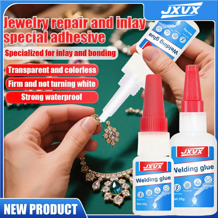 JXVX 50g High Strength Oil-Based Glue for Welding - Universal Oil-Based Welding Glue for Instant Adhesives for Resin, Ceramics, Metal, Glass, Plastic, Wood, Including Dispensers.