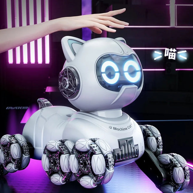 100%Genuine 8WD Intelligent Remote Control Robot Cat Simulation Dancing Voice Control Touch-sense Music Stunt RC Mechanical Cat