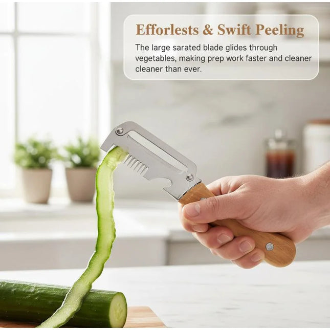 Multifunctional Paring Knife Stainless Steel Material Wooden Handle Fruit & Vegetable Knives 3-in-1 Fruit Potato Peeler 1/2/3PCS