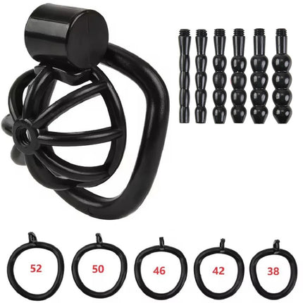 2026 Male Penis Chastity Cage Set Small Chastity Cage 5 Cock Rings With Urethral Sound Plug Penis Bondage Slave Man Sex Toy