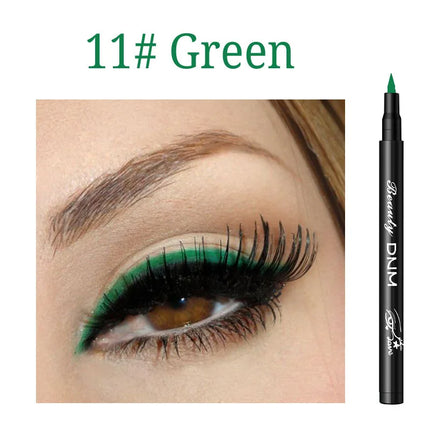 DNM 12 Colors Eyeliner Pen Waterproof Soft Sponge Head Silkworm Pen Quick Dry Black Natural Coloring Liquid Eyeliner White
