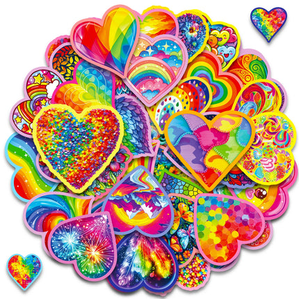 56/112PCS Rainbow Heart Art Stickers, Cute Gift Decals for Notebook Diary Album Phone Suitcase Helmet Decor