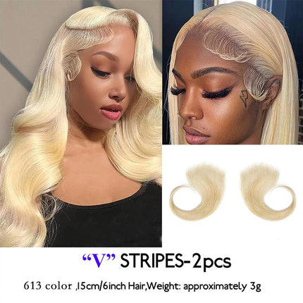 Lace Edges Baby Hair 100%Human Hair Edge for Women Swiss HD Lace Baby Hair Edges Strips Reusable Invisible Lace Hairline Instant