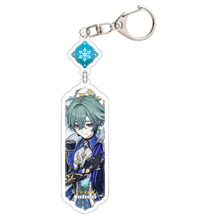 Anime Keychain Linnea Flins Durin Mualani Furina Arlecchin Key Chain Accessories Genshin Impact Cute Bag Pendant Key Ring Gift