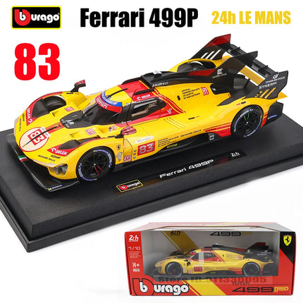 Bburago 1:18 Ferrari 499P LMH 2024 Car Model Boy Big Toy Static Die Cast Vehicles Collectible Model Car Toys