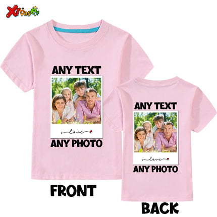 Custom long sleeve Shirt Kids Personalized photo Shirt Children's T-shirt name clothing Girl Boy shirt Toddler logo Design Shirt
