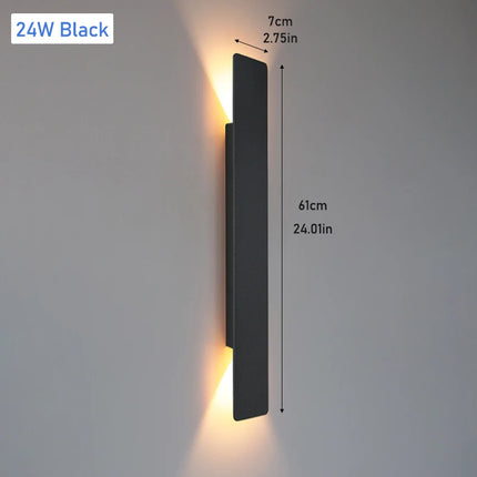 Outdoor LED Wall Lamp IP65 Waterproof Aluminum Up Down Light 18W 110V/220V Black White for Courtyard Porch Exterior Lighting