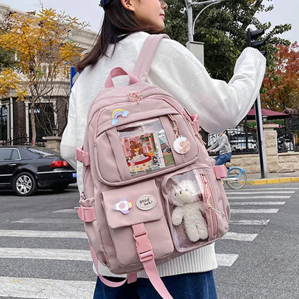 Fashion Girls Backpack New Large Capacity Korean Style Women Backpacks Cute Student School Backpack Versatile Women's Bag