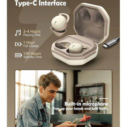 Bluetooth Earbuds,Wireless Sleep Ear Buds,Invisible Noise Cancelling Earphones,Bluetooth  Sleeping Headset for Small Ears Canal