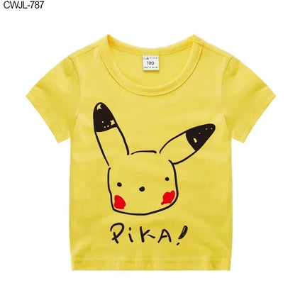Pokemon Child T-shirt Fashion Clothes Pikachu Print T-Shirts Boutique Kids Clothing Boys Charmander Summer Tops Birthday Gift