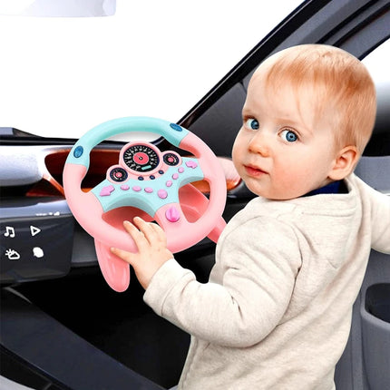 Kids Steering Wheel Toy - Backseat Pretend Play with Lights & Music - Fun Preschool Driving Simulator Gift for Toddlers