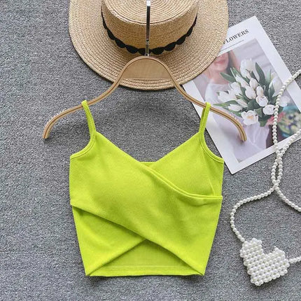Summer Women's Ribbed Slimming Tank Top Built-in Bra Super Stretch Cross Back Bralette Sexy Layering Camisole Daily Topks