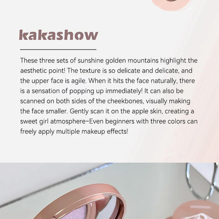 Diamond flash high-gloss powder, three-dimensional luster, natural water glow, one count brightens the entire face