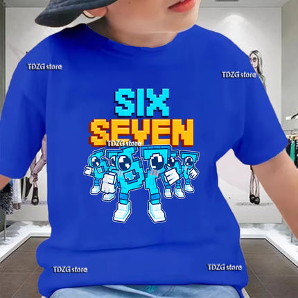 Summer Funny Six Seven 67 Digit Print Children's T-Shirt Casual Cotton Boys Short Sleeve Fashion Comfortable Kids Sport Clothes