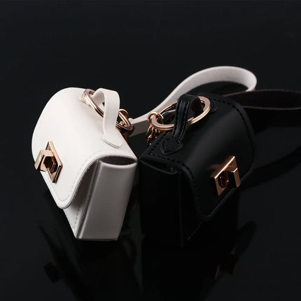 Mini Leather Openable Small Bag Keychain Pu Leather Hand Strap Coin Purse Accessories Pendant Mobile Phone Bag Jewelry Gift