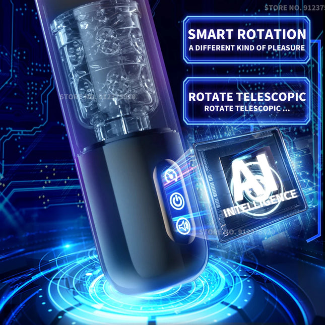 Male Sex Toy Automatic Sucking Telescopic Rotating Masturbator Cup For Men Real Vaginal Suction Pocket Blowjob Adult Product
