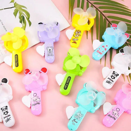 10Pcs Mini Cartoon Summer Portable Hand Pressure Fan for Kids Adult Birthday Gifts Party Favors Gift Toys