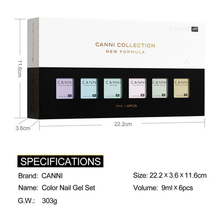 6pcs/kit CANNI TPO FREE HEMA FREE Halloween Nails Color Set Dark Red Semi Permanent Soak off UV LED Gel Varnish Christmas Gift