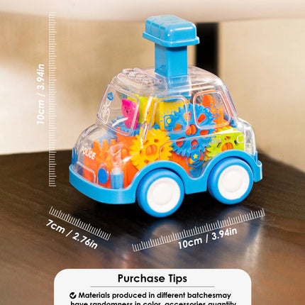 Children's Cartoon Press Gear Car Toy Lnertia Pull-back Transparent Car Baby Puzzle Sliding Toy Child Boy Girl 1-3 Year Old Gift