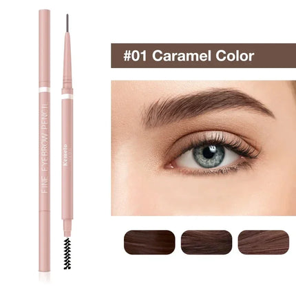 1PC 1.5mm Ultra Fine Double-Ended Eyebrow Pencil Waterproof Sweat-proof Long Lasting Professional Eye Makeup For Women
