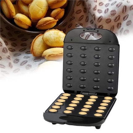 A83G-Walnut Cookie Maker Electric 24-Hole Mold Maker Mini Nut Waffle Bread Machine Cake Maker Breakfast Pan