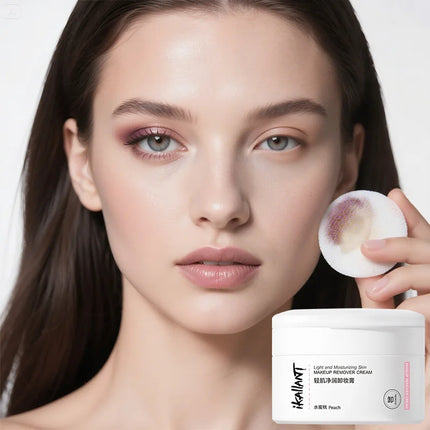 Skin-Friendly Moisturizing Makeup Remover Cream, Powerful Makeup Remover and Skin Moisturizer. Two-Step Makeup Removal, Natural